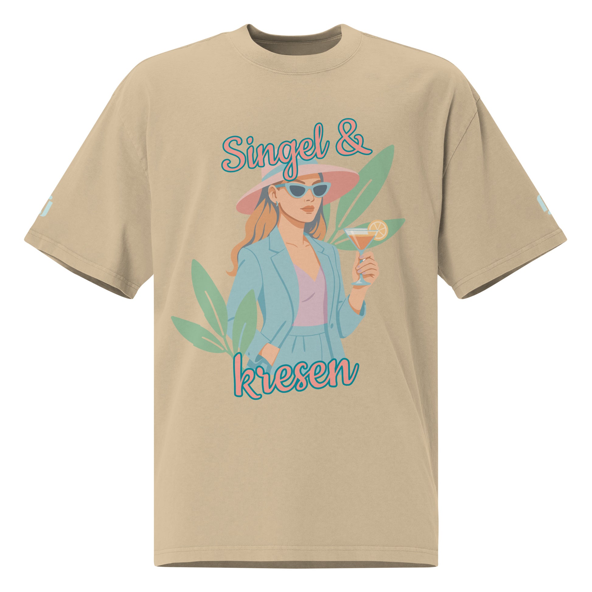 Singel & kresen oversized t-skjorte