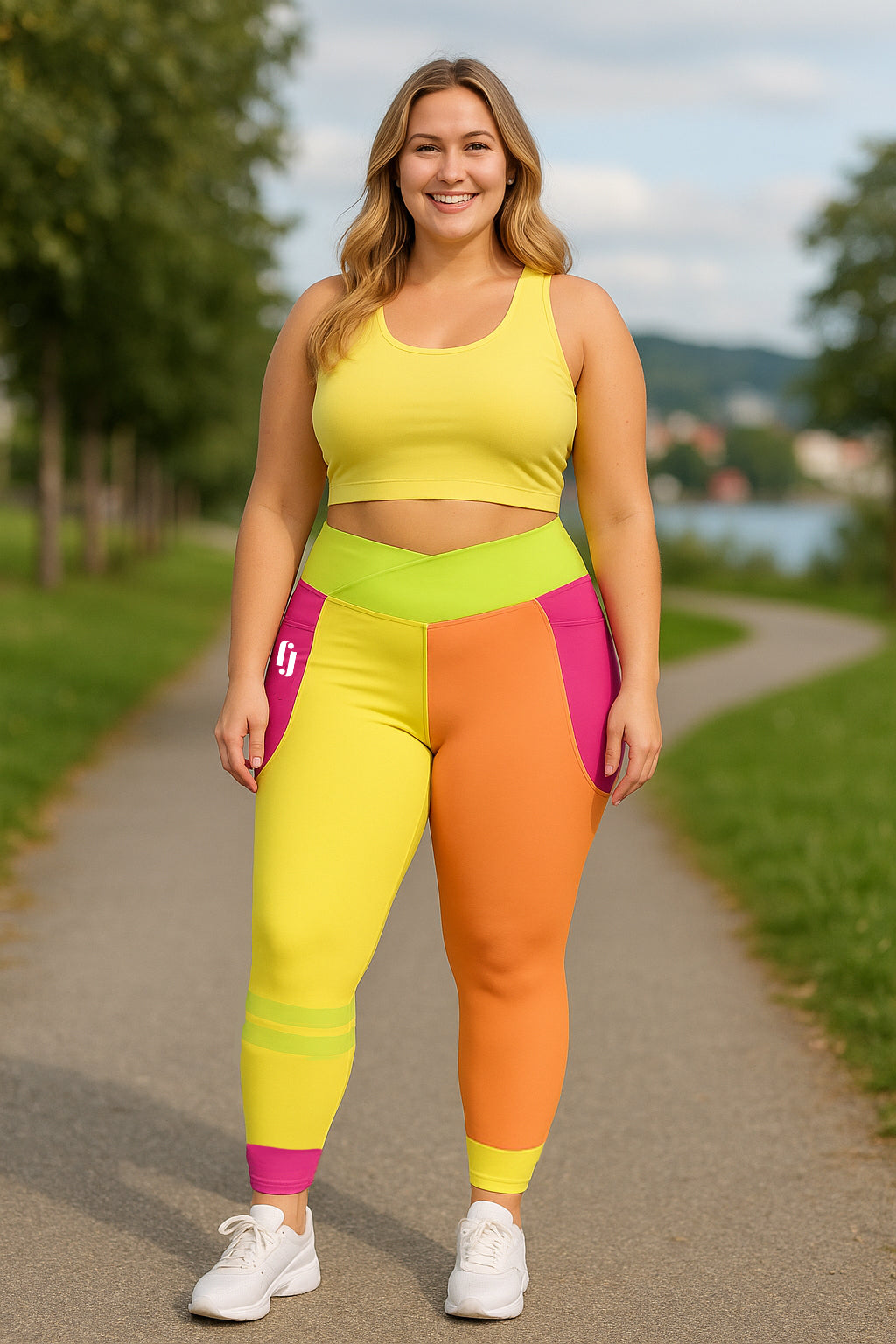 Crossover tights - tricolor