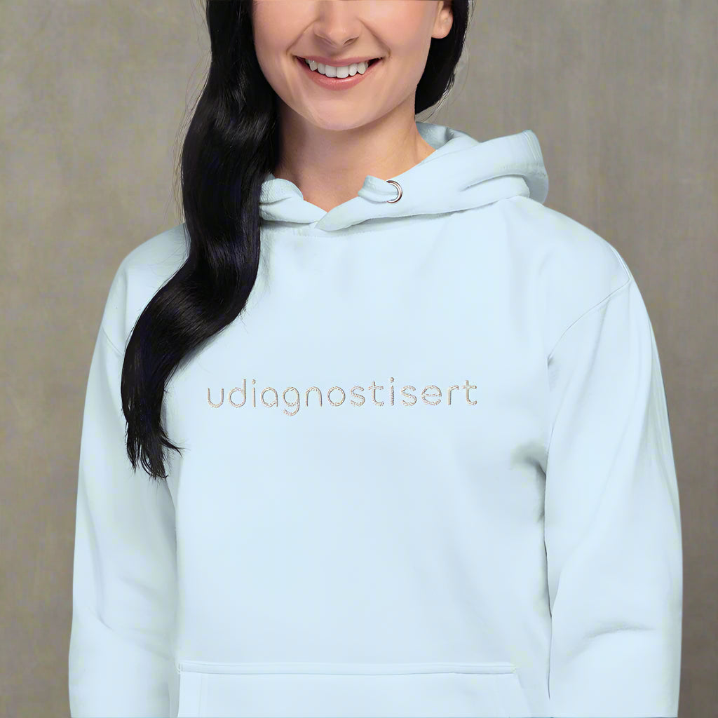 Udiagnostisert hettegenser pastell blå