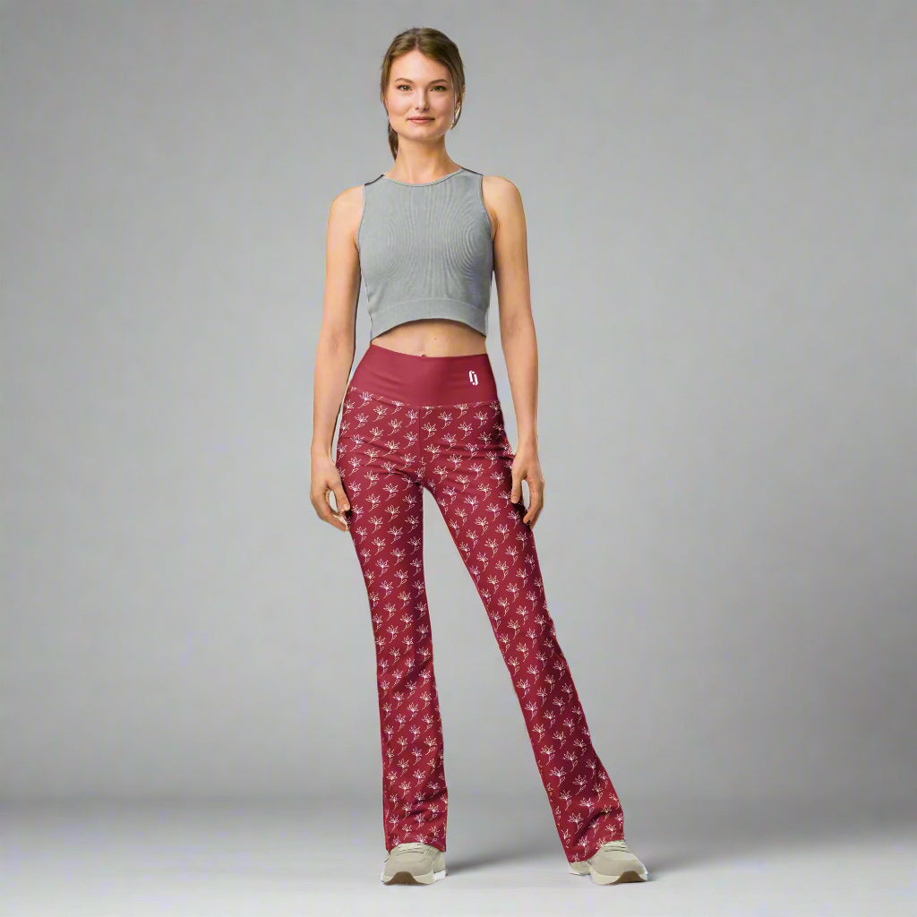 Woman standing in flared leggings from fjunku