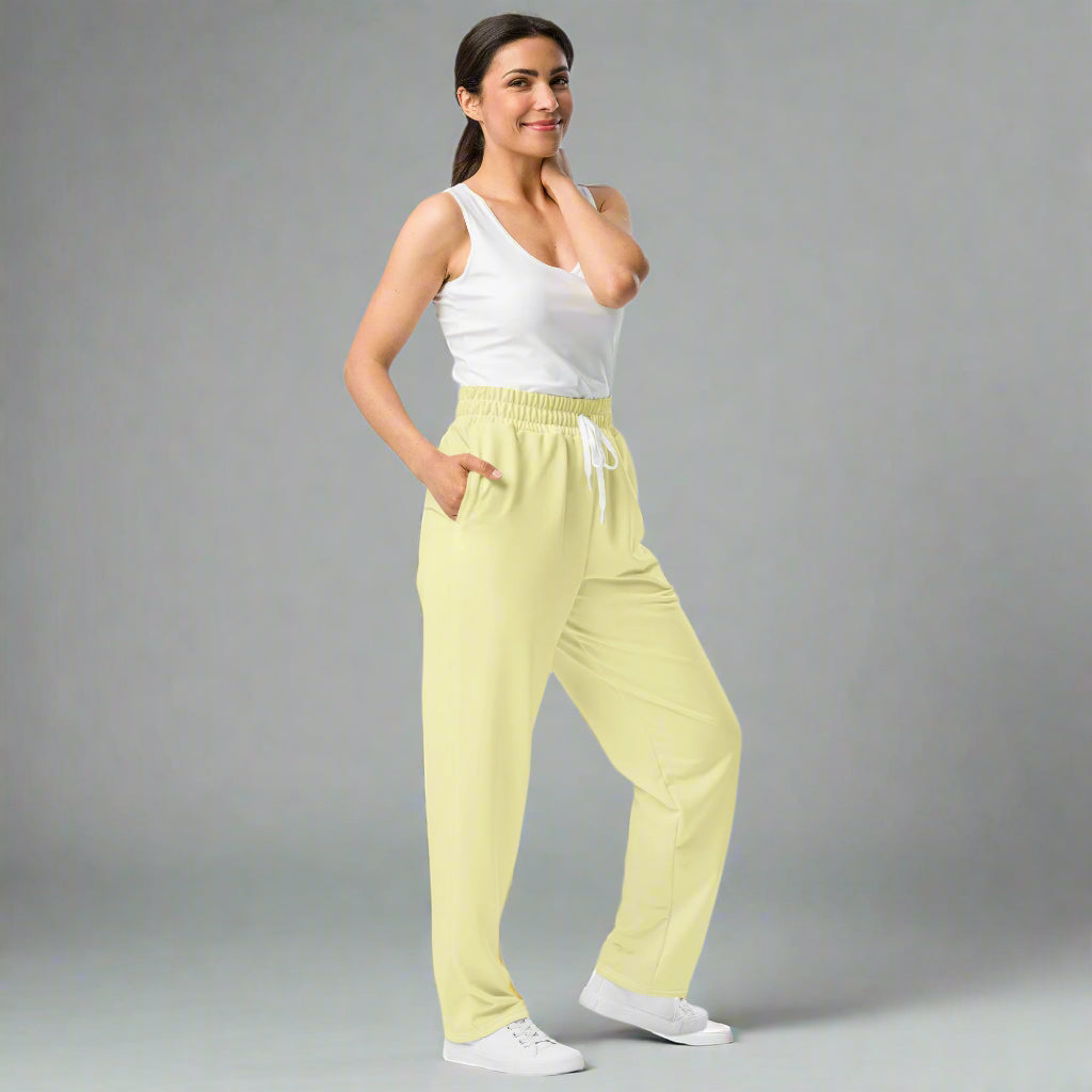 fjunku pastell gul joggebukse