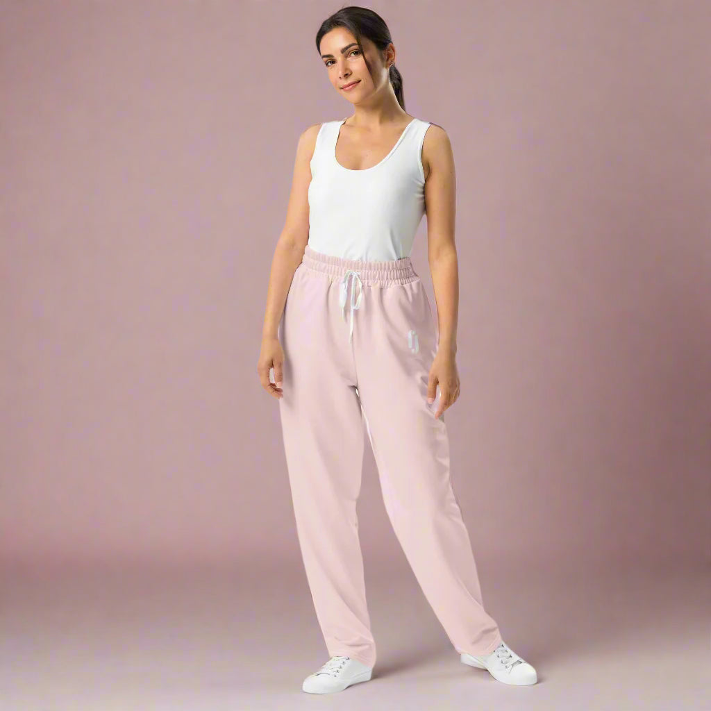 Product mockupfjunku pastell rosa joggebukse