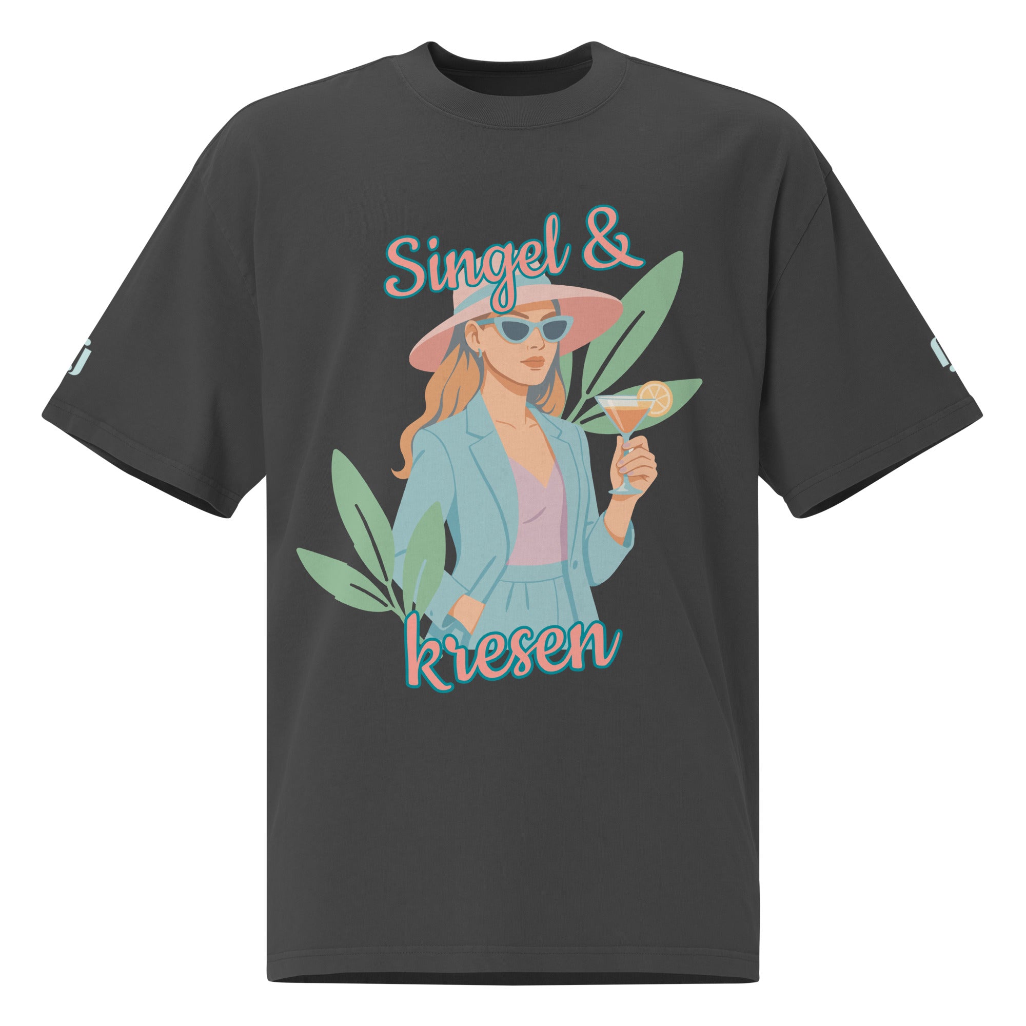 Singel & kresen oversized t-skjorte