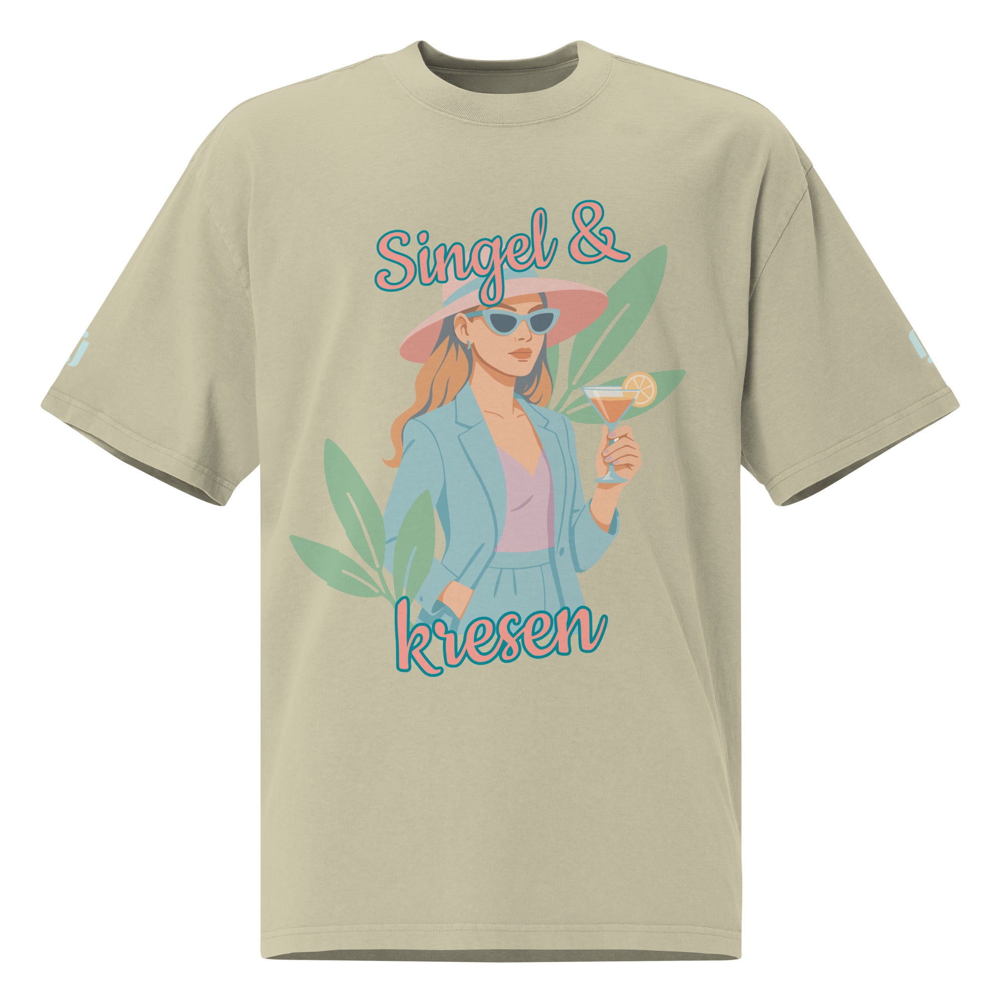 Singel & kresen oversized t-skjorte